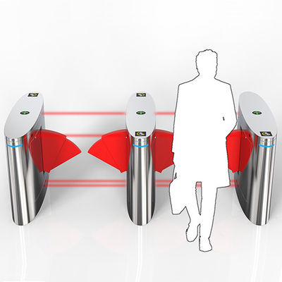 Flap Barrier Stazione ferroviaria Porta giratoria con lettore di carte 30W in acciaio inossidabile